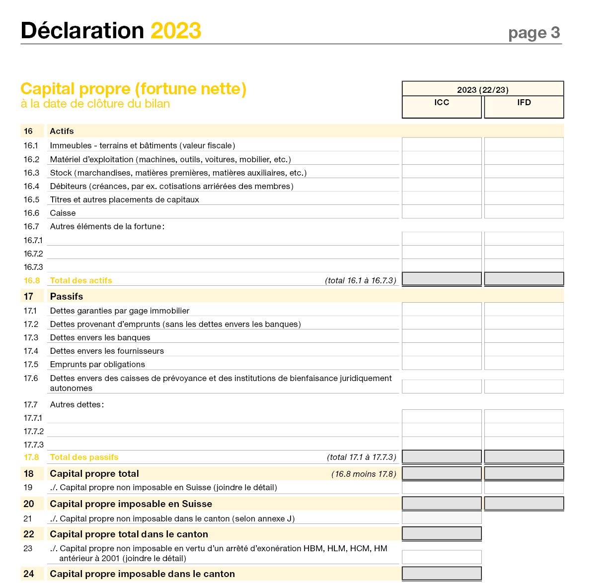 Page de garde 3 - Capital propre détails